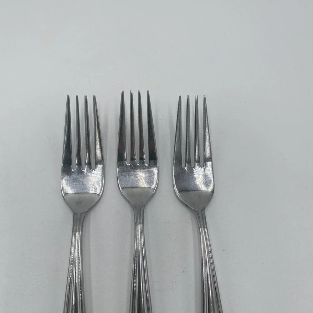 Oneida Satin Bristol Everdale Forks Set 3 Stainless Steel Flatware 8
